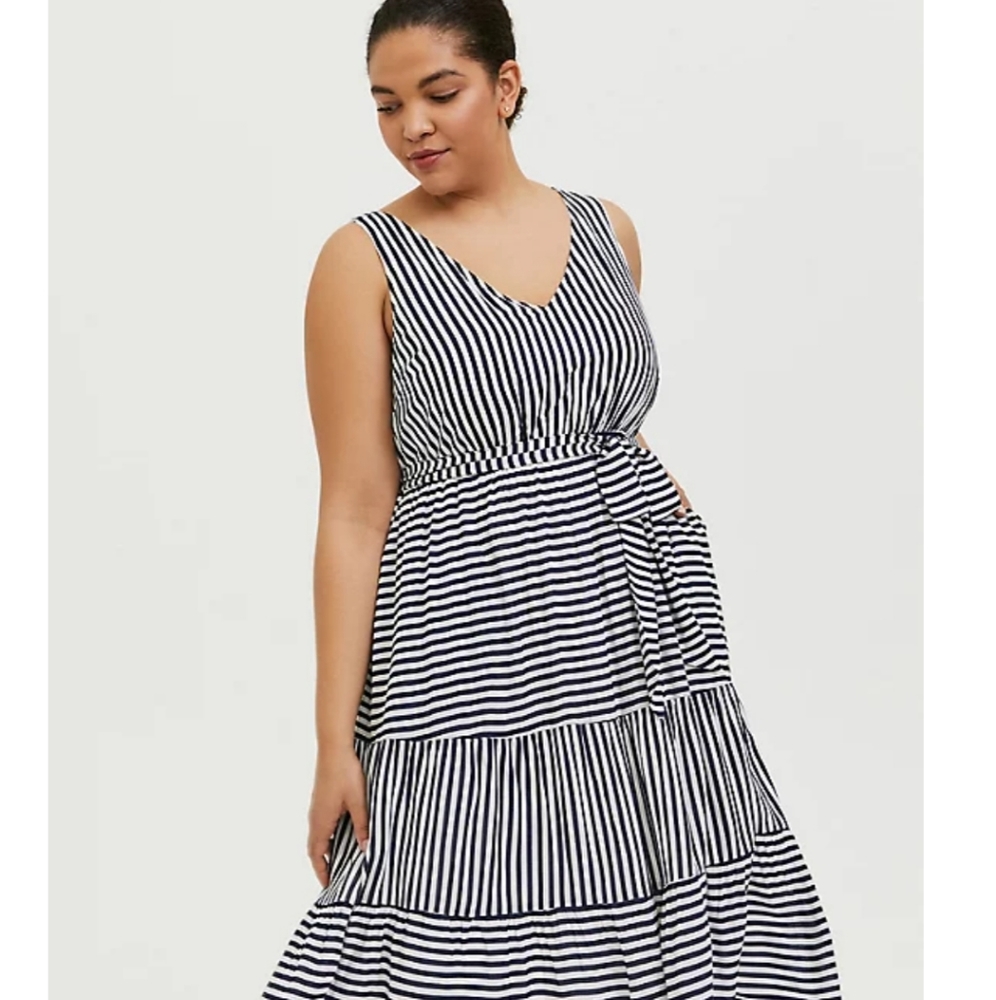 Torrid Sripped Midi Dress